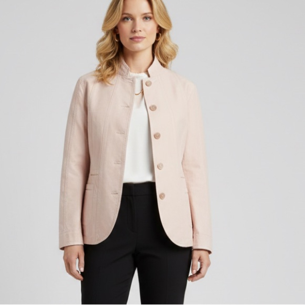 Jil Sander 100% Cotton Blush Pink Blazer Size 38